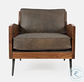 Karma Bourbon Genuine Leather Accent Chair