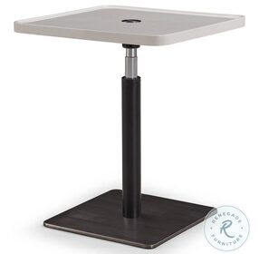 Katie White And Black Hydraulic Adjustable Height End Table