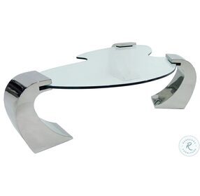 Katniss Stainless Steel Glass Top S Shape Cocktail Table
