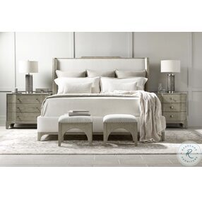 Albion Pewter Queen Upholstered Shelter Bed