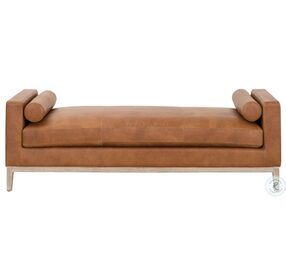 Keaton Whiskey Brown Leather Daybed