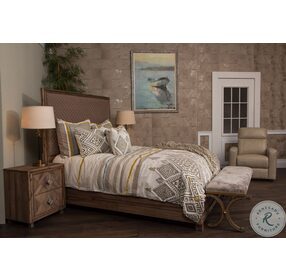 Hudson Ferry Driftwood And Brown Diamond Quilted King Upholstered Panel Bed