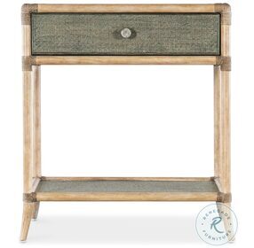 Retreat Seagrass Green And Natural Pole Rattan Bedside Table