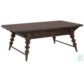 Revival Row Chimney Smoke Rectangular Occasional Table Set with Drawer