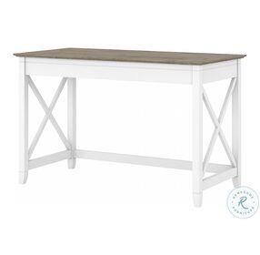 Key West Pure White and Shiplap Gray 48" Writing Home Office Set