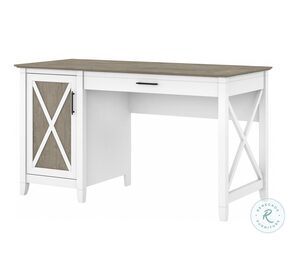 Key West Pure White and Shiplap Gray 54" Computer Home Office Set