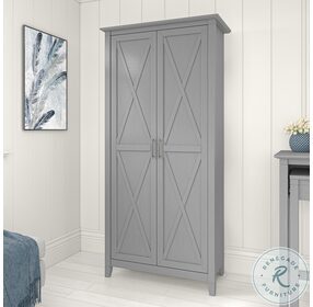 Key West Cape Cod Grey Tall Storage Cabinet with Doors