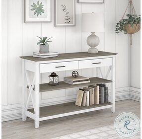 Key West Pure White and Shiplap Gray Console Table