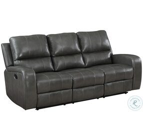 Linton Gray Leather Power Reclining Living Room Set With Power Footrest