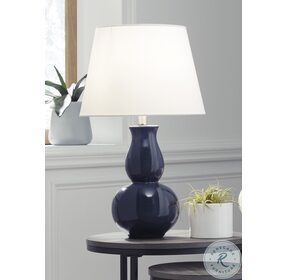 Zellrock Navy Blue Glazed Table Lamp