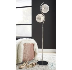 Winter Clear And Clear And Chrome Tone Floor Lamp
