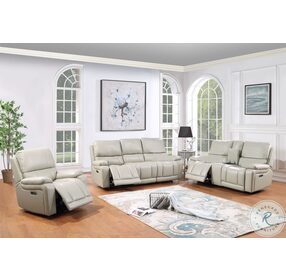 Cicero Cream Power Reclining Console Loveseat With Power Footrest and Headrest