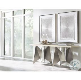 Solaria Dune And Shiny Nickel Console Table