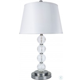 Oona 30" Silver and Clear Table Lamp Set Of 2
