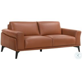 Como Terracotta Leather Living Room Set