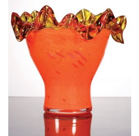 Zuri Fiery Orange Decorative Vase Set of 4