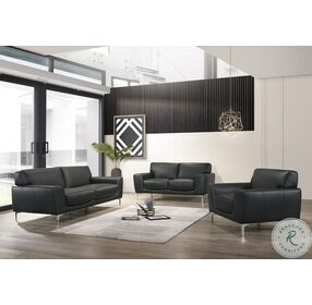 Carrara Black Leather Chair