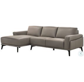 Lucca Slate Leather LAF Sectional