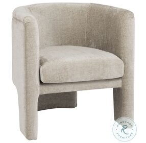 Lansky Taupe Textured Chenille Fully Upholstered Barrel Chair