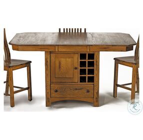 Laurelhurst 66" Rustic Oak Extendable Rectangular Counter Height Dining Room Set
