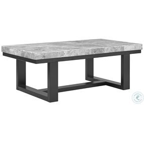 Lucca Gray Marble And Espresso Occasional Table Set