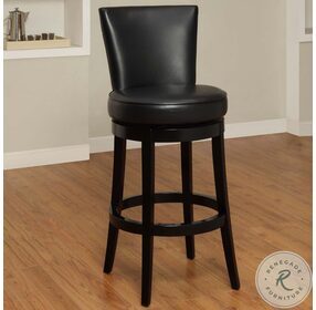Boston Black Faux Leather 26" Swivel Counter Height Stool