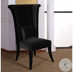 Mad Hatter Black Rich Velvet Dining Chair