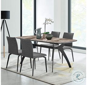 Lyon Gray Fabric Dining Chair Set of 2