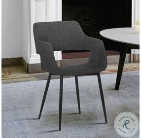 Ariana Charcoal Mid Century Open Back Accent Dining Chair