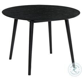 Arcadia Black 42" Round Dining Room Set with Renzo Light Gray Chair