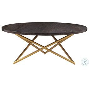 Atala Brown Brushed Gold Occasional Table Set