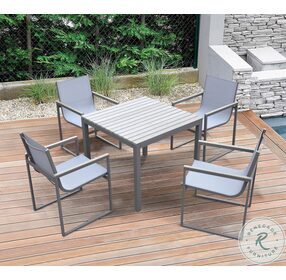 Bistro Grey Outdoor Patio Dining Chair Set of 2
