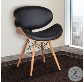 Cassie Black Faux Leather Mid Century Dining Chair