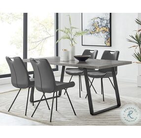 Coronado Gray Faux Leather Contemporary Dining Chair Set of 2