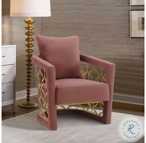 Corelli Blush Fabric Upholstered Accent Chair