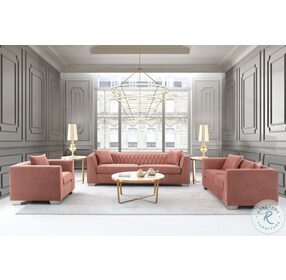 Cambridge Blush Velvet Contemporary Sofa