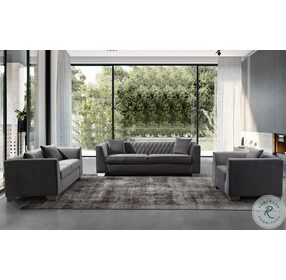 Cambridge Dark Gray Velvet Contemporary Sofa