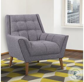 Cobra Dark Gray Linen Mid Century Modern Chair