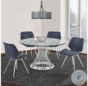 Calypso Brushed Stainless Steel Contemporary Dining Table