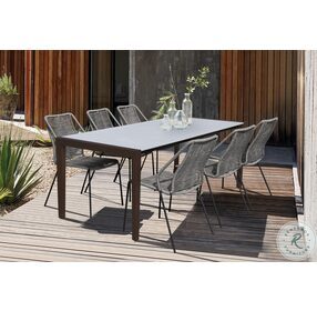 Clip Grey Rope And Stackable Steel Outdoor Dining Chair Set Of 2
