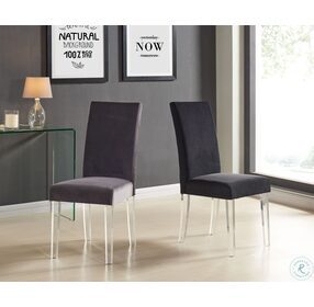 Dalia Black Velvet Dining Chair Set of 2