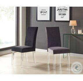 Dalia Gray Velvet Modern And Contemporary Dining Chair Set of 2