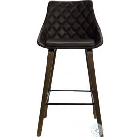 Dani Brown Faux Leather 26" Counter Height Stool