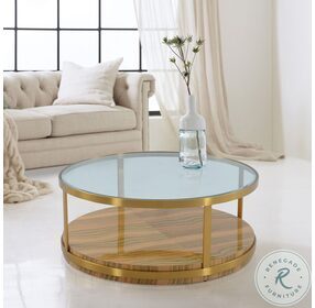 Hattie Brown And Brushed Gold Coffee Table
