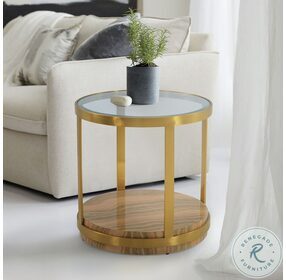 Hattie Brown And Brushed Gold End Table