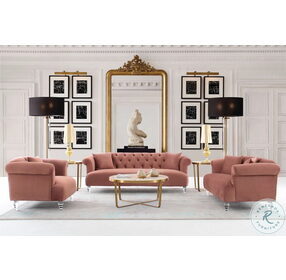 Elegance Blush Velvet Sofa