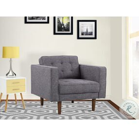 Element Dark Gray Linen Mid Century Modern Chair