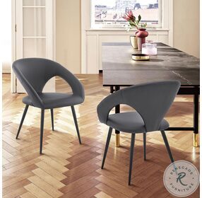 Elin Gray Faux Leather Dining Chairs Set of 2