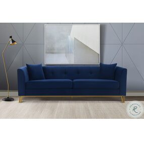 Everest Blue Fabric 90" Living Room Set