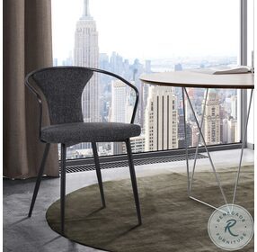 Francis Black Fabric Contemporary Dining Chair